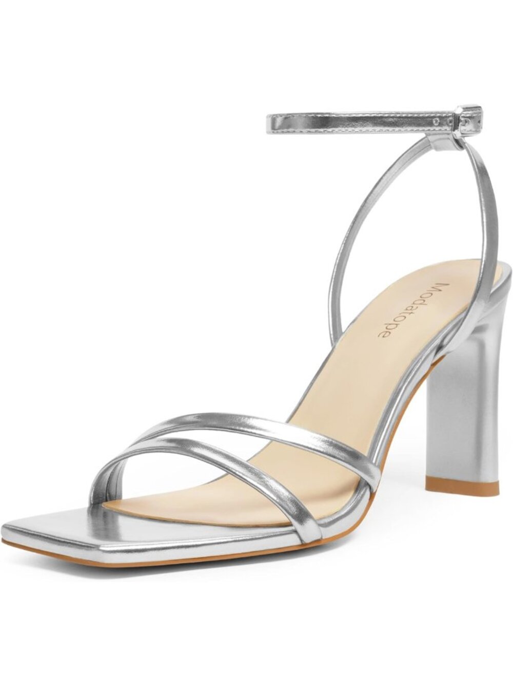 Stylish Women's Chunky High Heel Sandals - Open Toe, Strappy Ankle Design